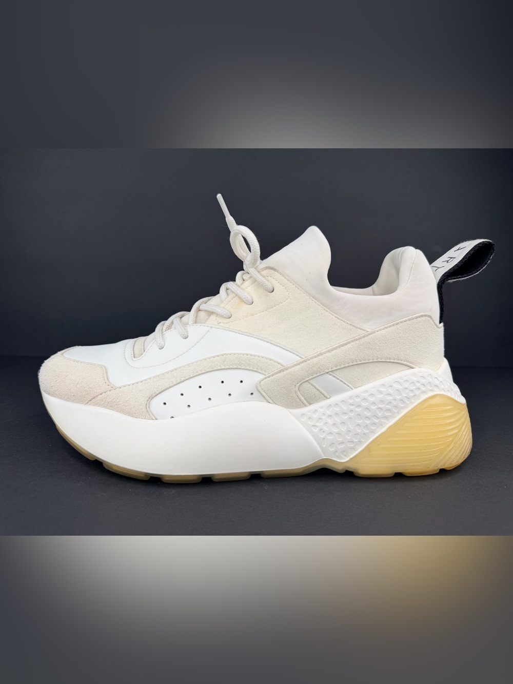 Stella McCartney Eclypse White Fashion Running Vegan Sneakers Size EU 38 - US 8